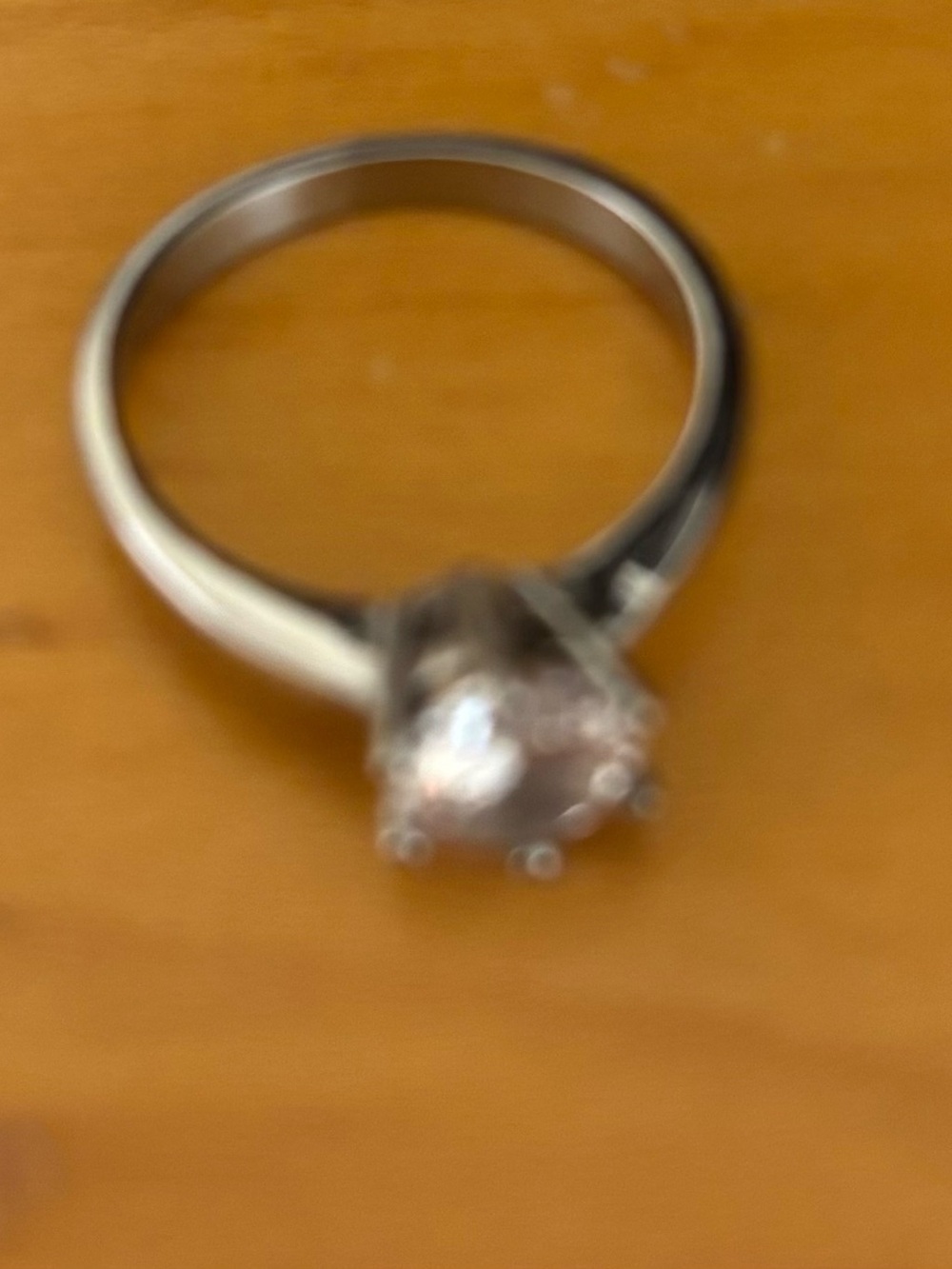 Classic Silver Solitaire Ring with Clear Stone